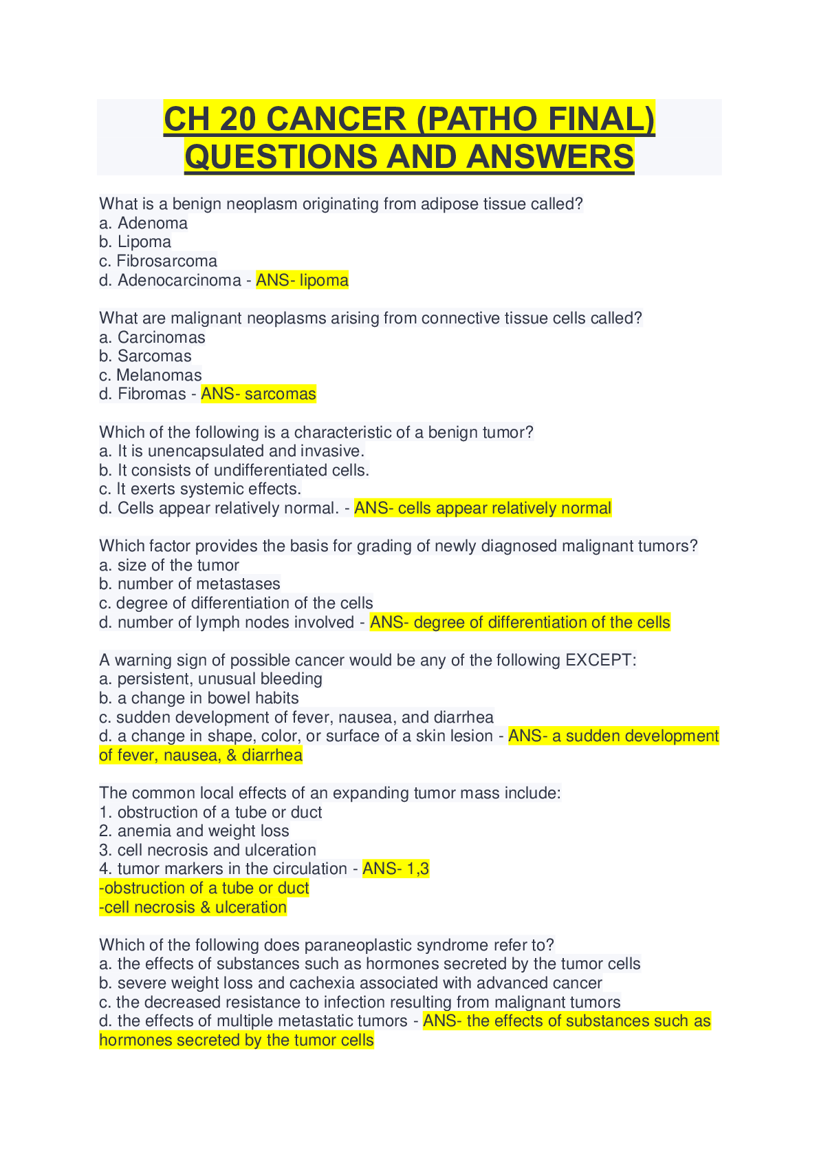 Preview image of CH 20 CANCER (PATHO FINAL) document